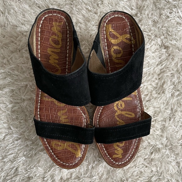 Sam Edelman Dali Black Suede Sandal Wedge - Picture 5 of 9